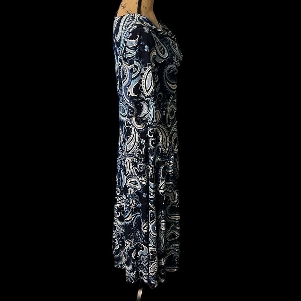 Robbie Bee blue Paisley print dress - NWT - Picture 5 of 9